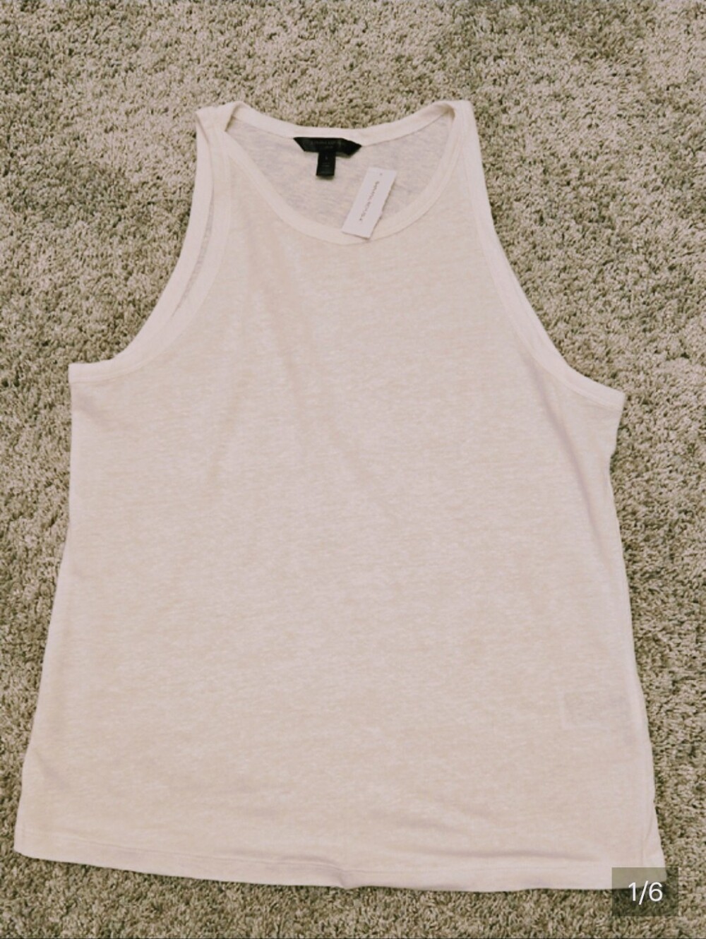 Banana Republic White Linen Tank Top LARGE